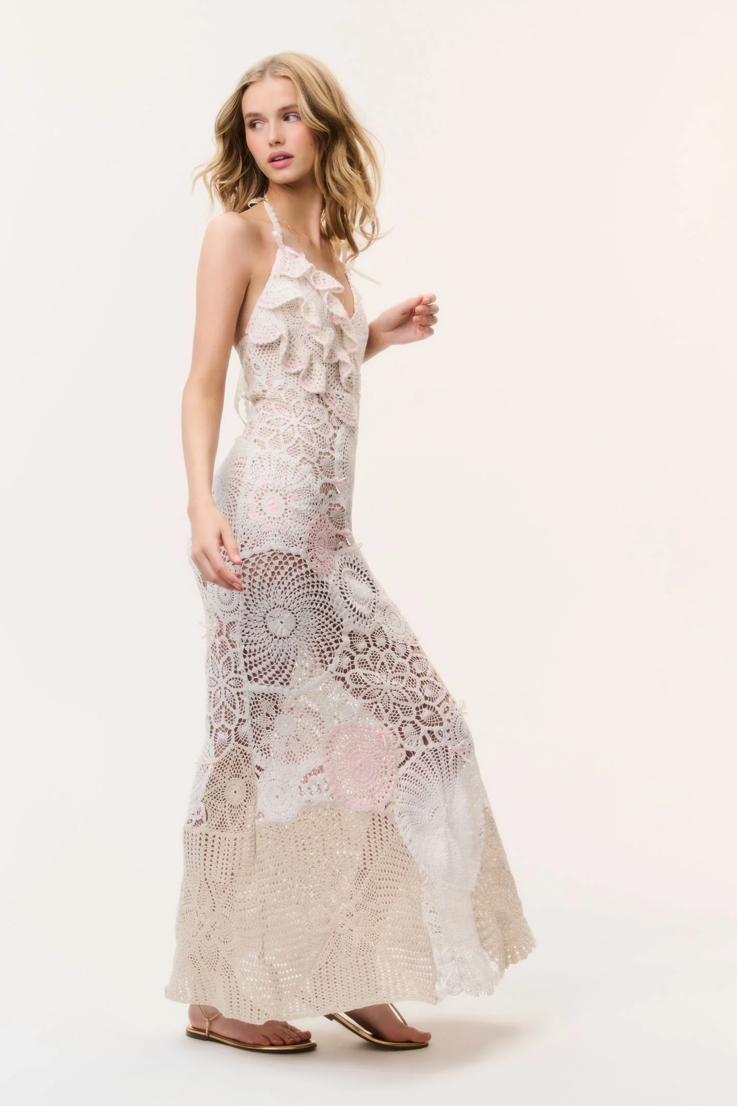 Adalita Patchwork Crochet Maxi Dress - Image 4