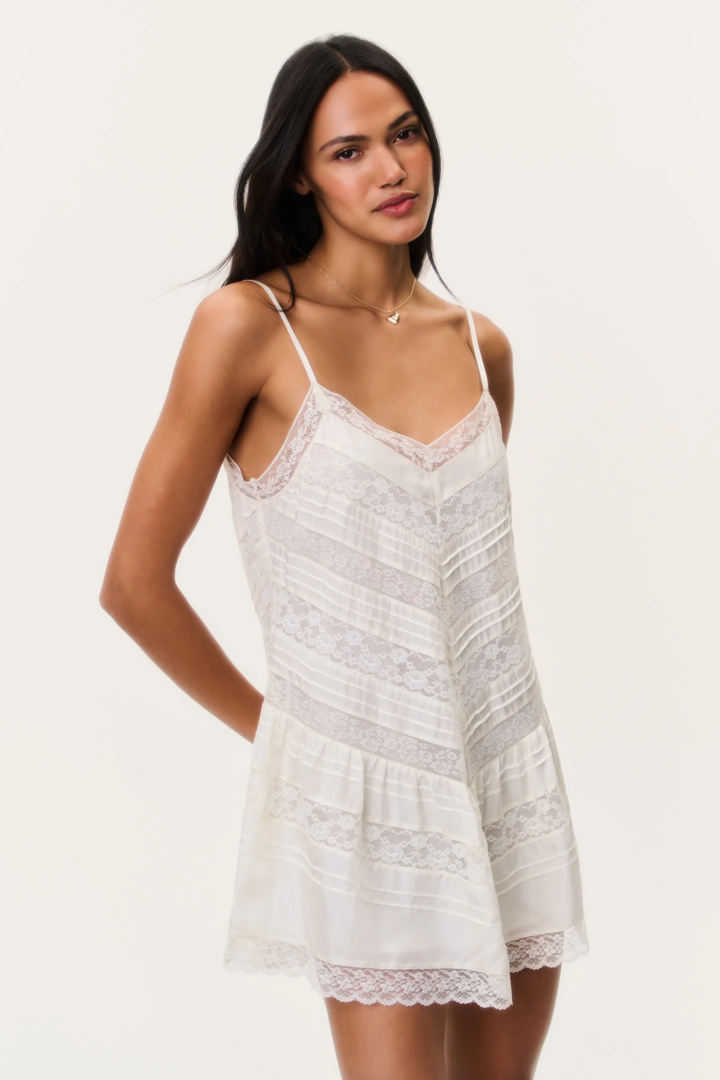 Bessette Silk Lace Mini Dress - Image 3
