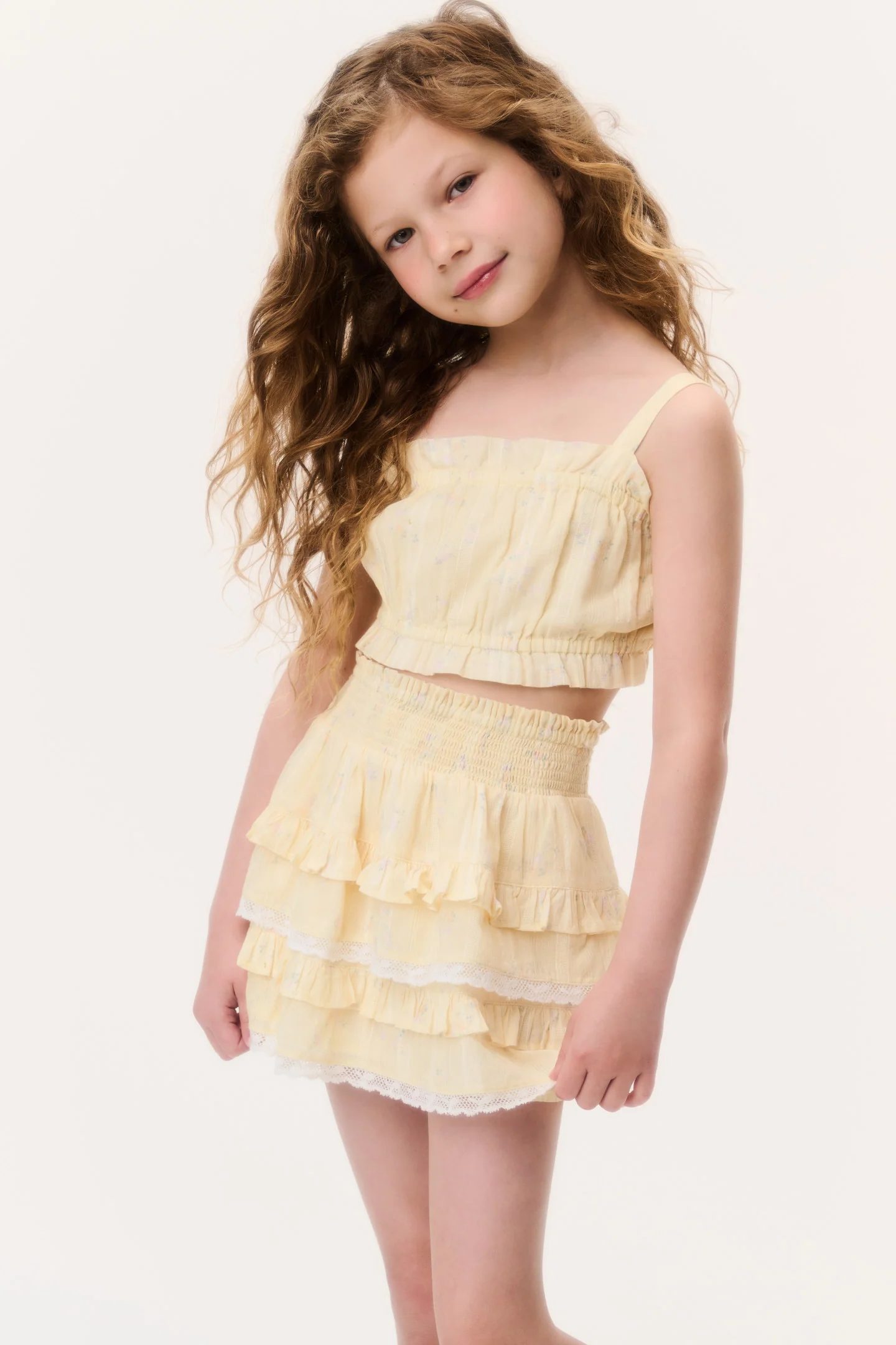 Little Girls Ditsy Floral Billie Skirt - Image 3