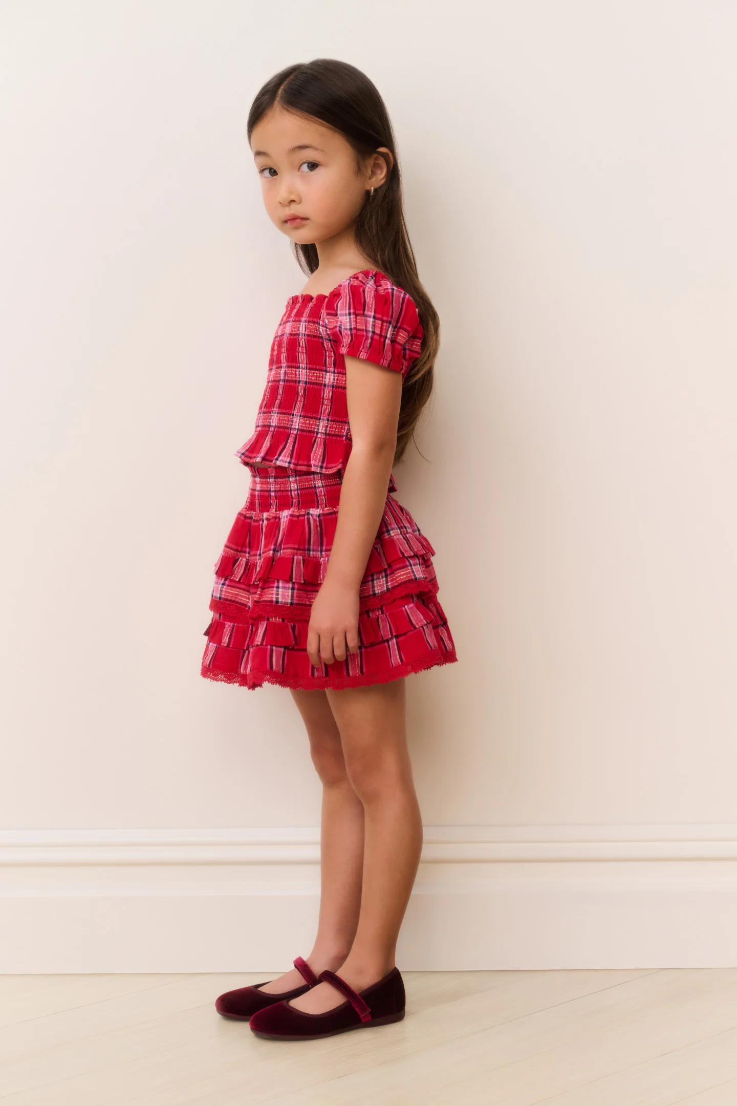 Little Girls Fabielle Tartan Top - Image 2