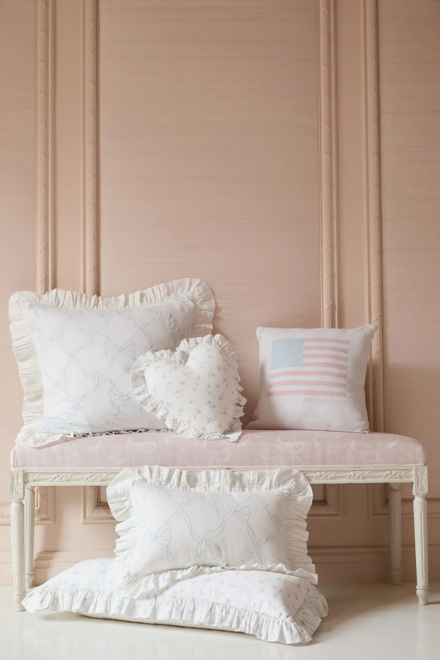 Garden Bow Ruffle Throw Pillow - Image 2