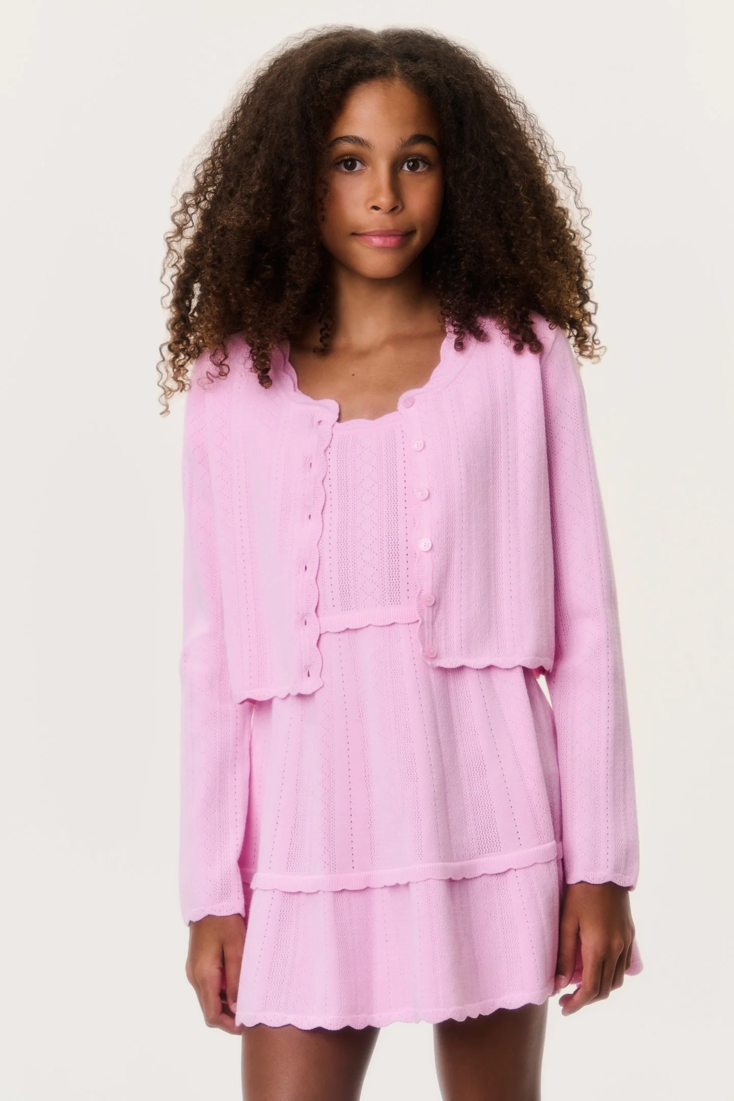 Tween Stretch Pointelle Gemna Cardigan - Image 2