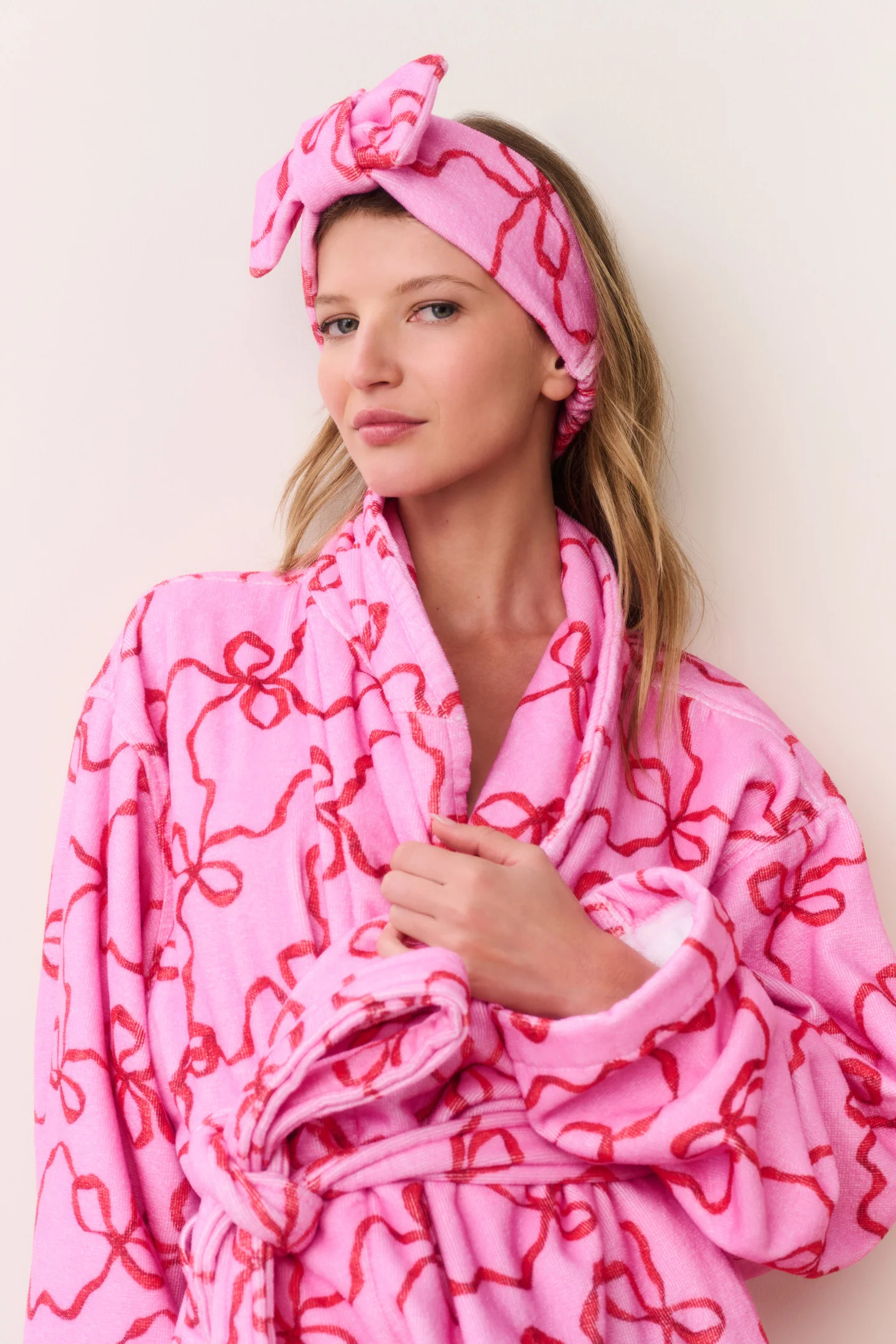 Bow Print Face Wash Beauty Headband - Image 3