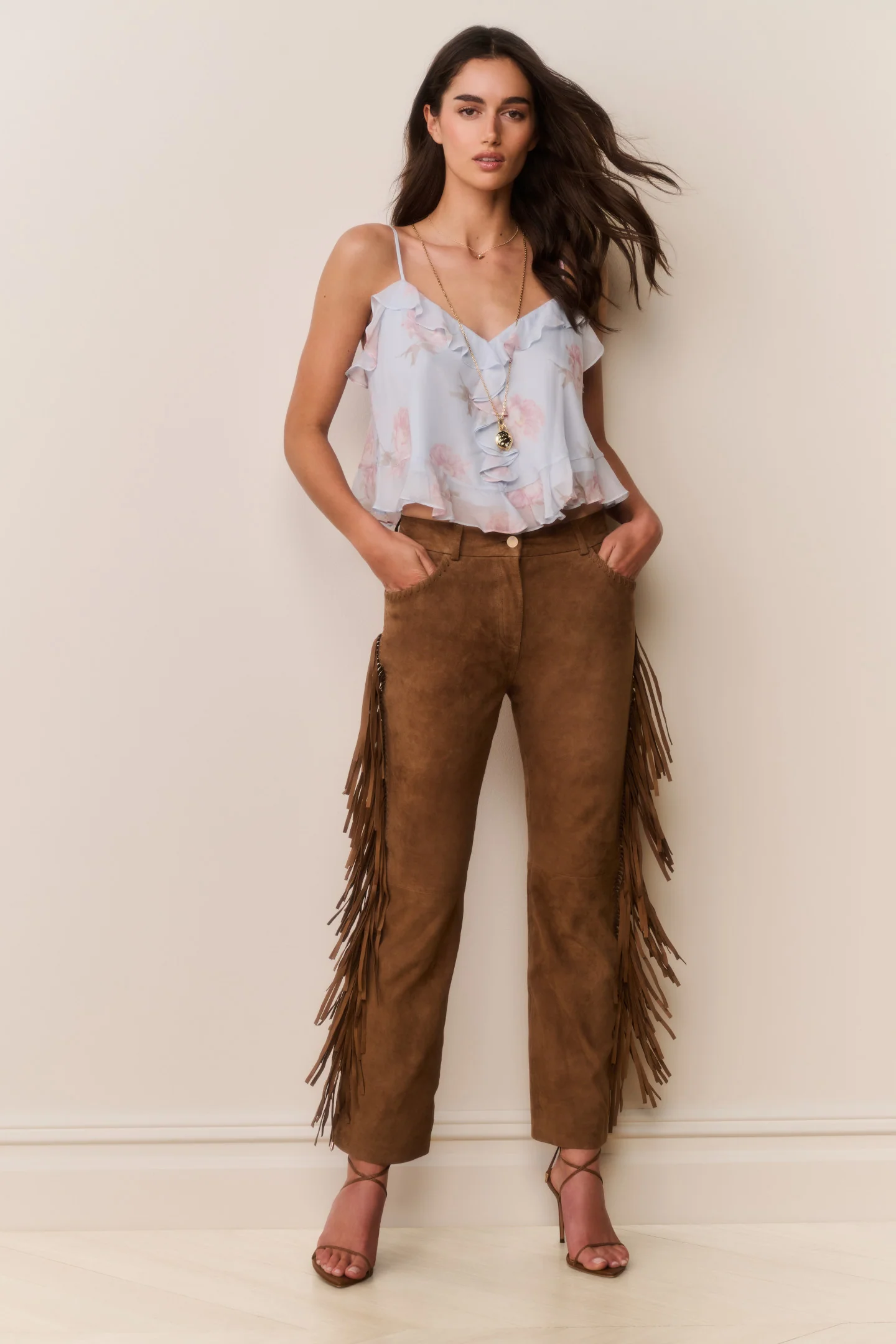 Jenya Suede Fringe Pant - Image 2