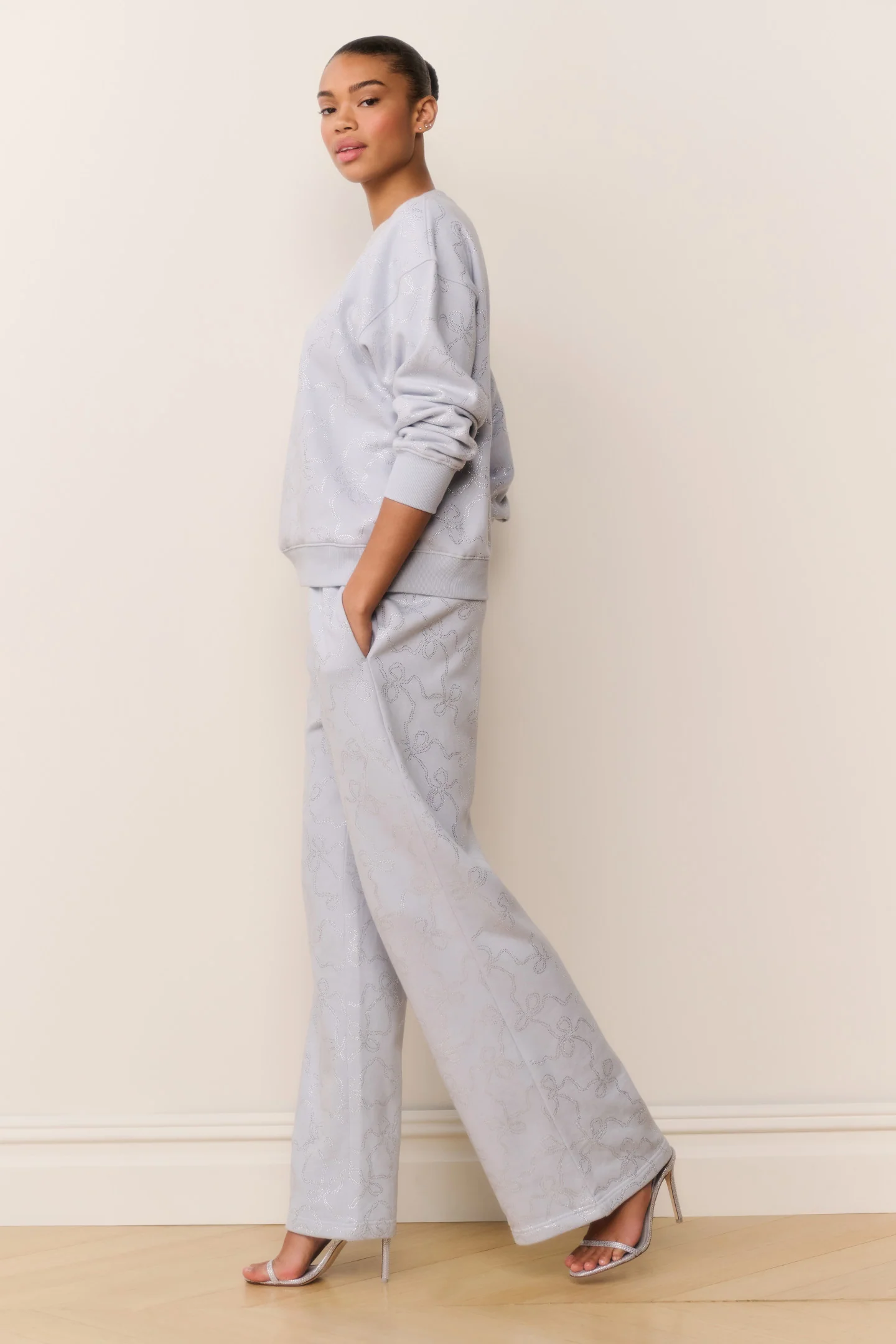 Momo Bow Embellished Fleece Sweatpants - Image 2