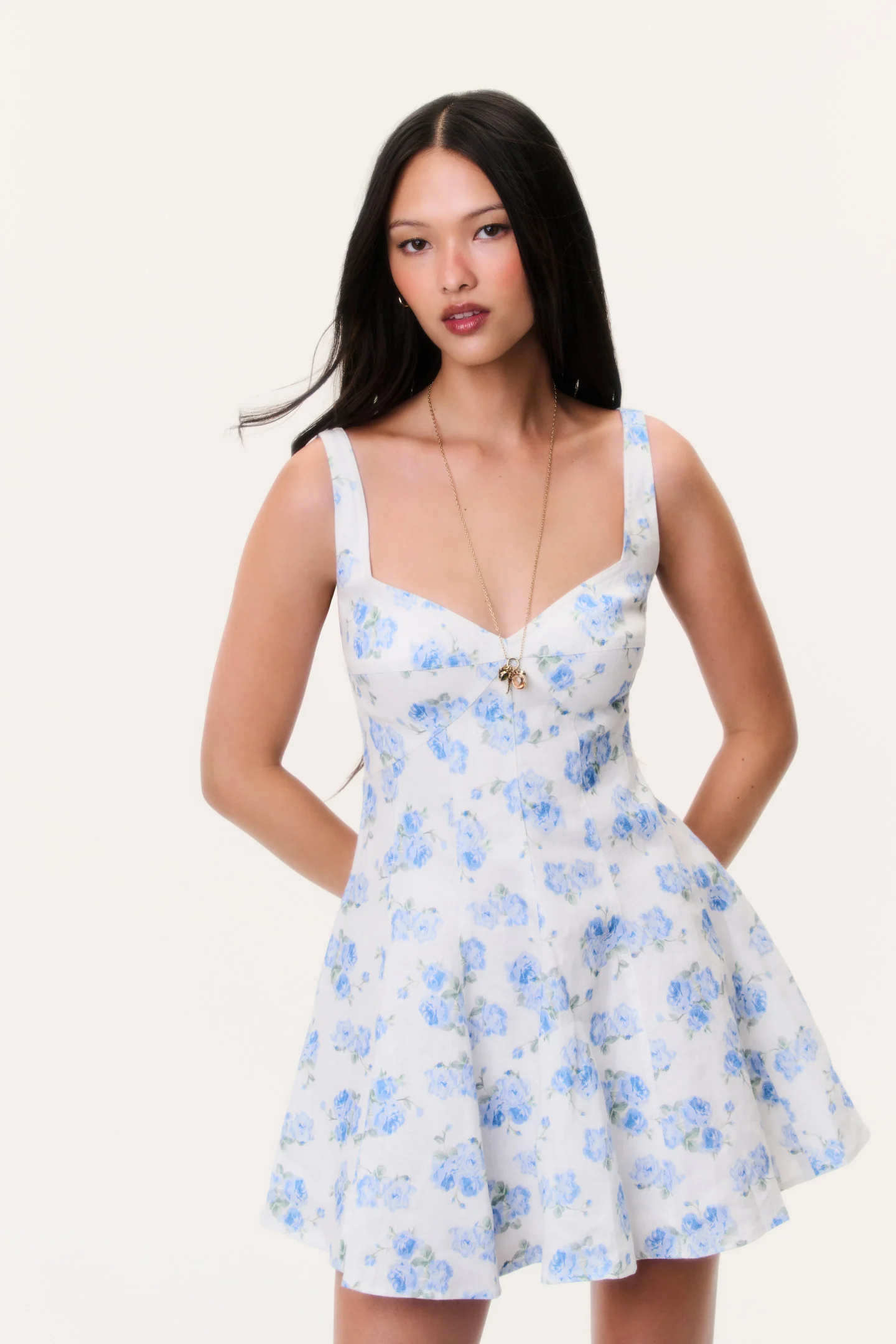 Nabi Linen Floral Mini Dress - Image 7