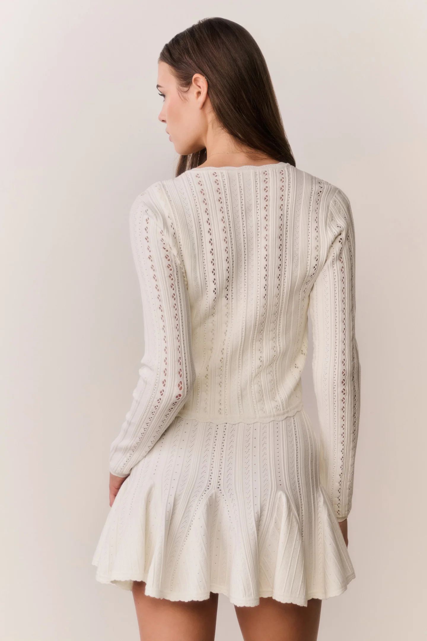 Peridot Stretch Pointelle Cardigan - Image 5