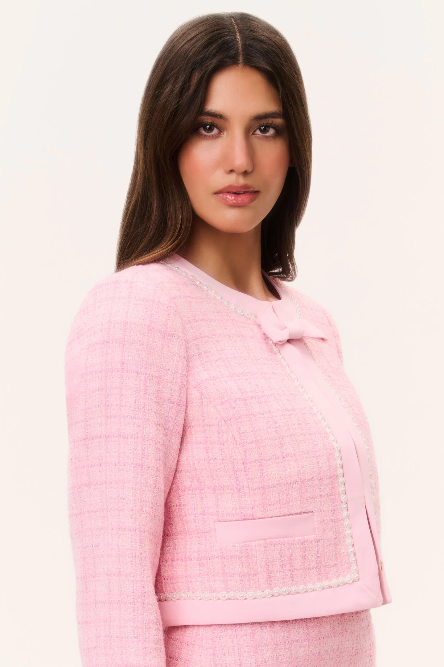 Ralphette Pearl-Embellished Tweed Jacket - Image 3